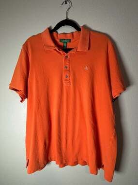 Lauren Ralph Lauren Men's Orange 100% Cotton Polo Shirt